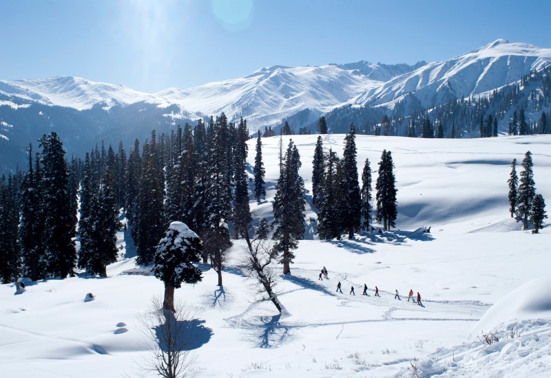 Snowy mountains in Bollywood film location Gulmarg, Kashmir, Jammu and Kashmir
