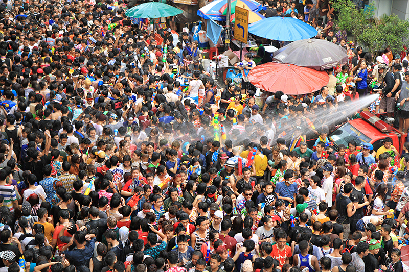 Water fight - Songkran festival Bangkok, Thailand