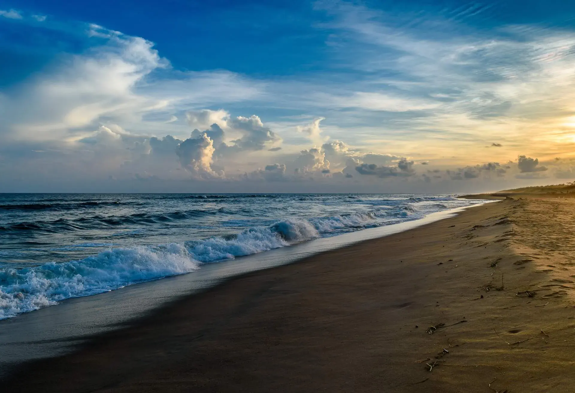 Puri beach at the time of Sunset.