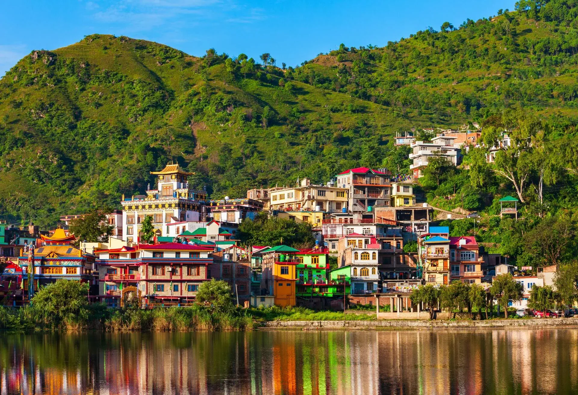Rewalsar or Tso Pema is a small town, lake and buddhist pilgrimage place near Mandi, Himachal Pradesh state in India